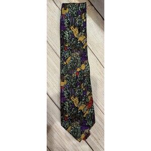 Perry Ellis Colorful 100% Silk Necktie Tie Hipster Art To Wear Eclectic Fun